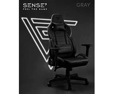 Žaidimų kėdė SENSE7 Sentinel, Pilka (odinė)