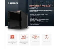Serveris Asustor Asus Drivestor 4 Pro Gen2 | AS3304T V2 | Realtek | RTD1619B | Procesoriaus dažnis 1,7 GHz | 2 GB | DDR4 | Juodas