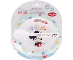 Mickey Mouse Peliukas Mikis – mikrobangų krosnelės rinkinys (dubuo su šaukštu) (vėsus)