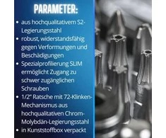 GTV Sukimo antgalių komplektas Hogert HT1R460; 1/4''; 33 vnt.