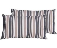 Beliani 2 sodo pagalvėlių rinkinys KASTOS dryžuotas 40 x 70 cm smėlio spalvos