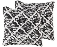 Beliani rinkinys 2 dekoratyviniai pagalvės 45 x 45 cm juoda ir balta HAZRO