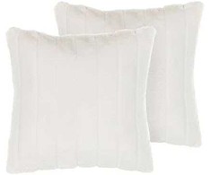 Beliani 2 dekoratyvinės pagalvėlės plaukuotas 45 x 45 cm baltas PUMIL