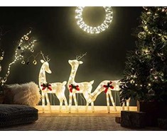 Beliani LED sodo dekoracija ANGELI elniai 92/85/49 cm balta