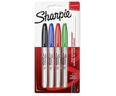 Markeriai Sharpie Fine 4 vnt (juodas, mėlynas, raudonas, žalias) - 1985858