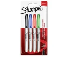 Markeriai Sharpie Fine 4 vnt (juodas, mėlynas, raudonas, žalias) - 1985858