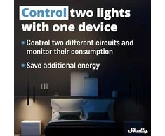 Shelly Plus 2PM 2x - 2 kanalų relė žaliuzių ir variklio valdymas su energijos matavimu Wifi Bluetooth