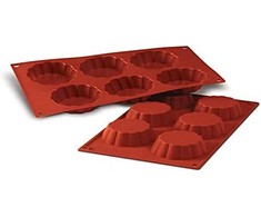 Silikoninė formelė keksiukams Silikomart Briochette Cannellata SF035, 6 x 110 ml