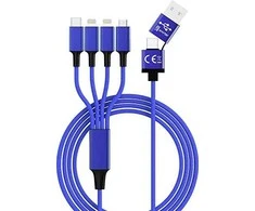Smrter smrter Hydra ELITE 6in1 Nylon-Ladekabel USB kabelis Tipas Lightning, mėlyna mažmeninė prekyba