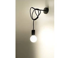 Sollux Lighting Sieninis šviestuvas EDISON juodas