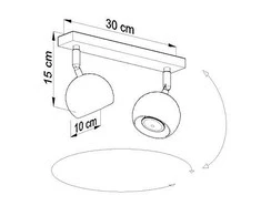 Sollux Lighting Lubinis šviestuvas OCULARE 2 juodas
