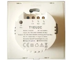Išmanusis jungiklis WiFi + RF 433 Sonoff T1 EU TX - 2 kanalai