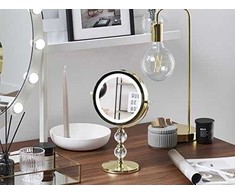 Beliani Kosmetinis veidrodis su LED apšvietimu CLAIRA, auksinis