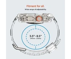 Spigen Rugged Armor Pro Case – dirželis su dėklu, skirtas Watch Ultra 49 mm (permatomas)
