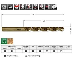 Metalo grąžtas nerūdijančiam plienui RUKO HSS-Co Ø 6,8 mm
