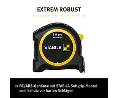 Ruletė BM300 dvipusė metrinė skalė 27mm x 8m, Stabila