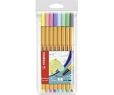88 TAŠKAS APDAILOS PENTER RINKINYS 8 SPALVOS PASTELĖS STABILO 88/8-01