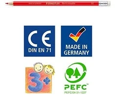 Spalvoti pieštukai, ištrinami, su trintuku STAEDTLER NORIS CLUB, 12 spalvų