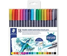 Flomasteriai STAEDTLER, dvipusiai, 18 vnt.