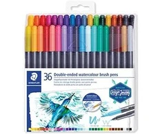 Staedtler Vandens spalvos šepetėliai Staedtler 36 spalvų