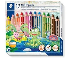 Staedtler - Noris Junior Chunky 3in1 spalvotas pieštukas, 18 vnt (+2 metai) (140 C18)