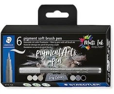 Staedtler - Pen Soft pigment, pilka 6 vnt (372 C6)