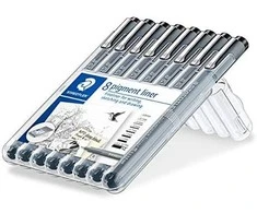 Staedtler STAEDTLER pigment liner juodas 8ST Box