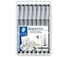Staedtler STAEDTLER pigment liner juodas 8ST Box