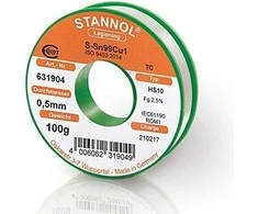 Lydmetalis Sn99Cu1 0.5mm 100g su fliusu Stannol