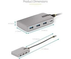 USB ŠAKOTUVAS StarTech StarTech HB31C3A1CDPPD3 šakotuvai ir šakotuvai USB 3.2 Gen 2 (3.1 Gen 2) Type-C 10000 Mbit/s Sidabrinis
