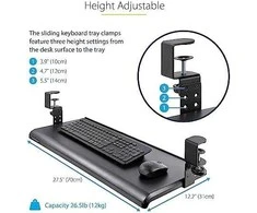 StarTech Klaviatūra-TRAY-CLAMP1/UNDER-DESK TRAY