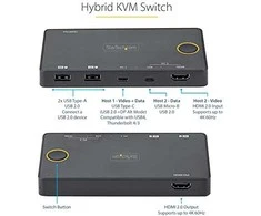 StarTech 2 PRIEDŲ HIBRIDINIS USB-C KVM JUNGIKLIS