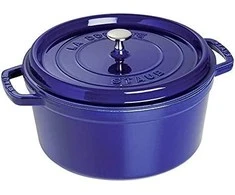 Staub Round Cocotte, 24cm ketaus, tamsiai mėlyna