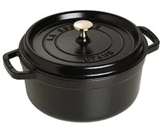 Staub La Cocotte Apvalus ketaus puodas, 2,2 l, juodos spalvos