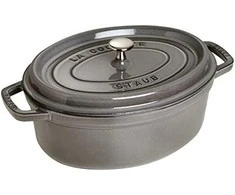 Staub Oval Cocotte, 29cm ketaus, grafito pilka