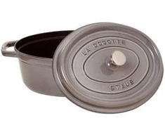 Staub Oval Cocotte, 29cm ketaus, grafito pilka