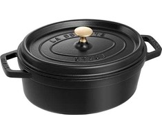 Ovalus ketaus puodas STAUB, 3,2 l spalva: juoda