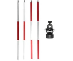 Steinberg Systems Mini prizminis geodezinis tolimačio veidrodis su stulpo sidabro danga sk. 3,5 cm 1,26 m
