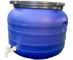 100L APVALINĖ PLASTIKINĖ STATINĖ SU čiaupu