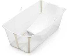 Stokke Flexi Bath - sulankstoma vaikiška vonia su įdėklu | Smėlio smėlio spalvos