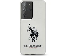 Dėklas Us Polo Assn US Polo USHCS21LSLHRWH S21 Ultra G998 baltos spalvos Silicone Logo