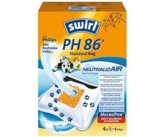 Swirl® Dulkių siurblių maišeliai PH86 NeutralizeAir Žalias (4 maišeliai + 1 filtras, skirti Philips, AEG, Electrolux)