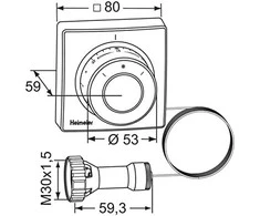 Galvutė termostatinė F (sensor 2m)