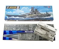 Tamiya Musashi 1/350 japonų mūšinis laivas – plastikinis rinkinys (78031)