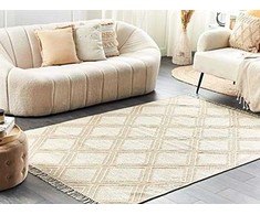 Beliani Lumarko medvilnės kilimas 160 x 230 cm juodas-rusvas KACEM!
