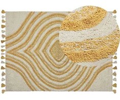 Beliani Lumarko medvilnės kilimas 140 x 200 cm rausvai geltonos BINGOL!
