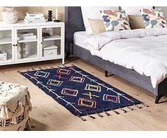 Beliani Lumarko medvilnės kilimas 80 x 150 cm juoda CORUM!