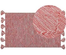 Beliani Lumarko medvilnės kilimas 80 x 150 cm raudona NIGDE!