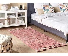 Beliani Lumarko medvilnės kilimas 80 x 150 cm raudona NIGDE!