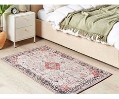 Beliani Medvilnės kilimas 80 x 150 cm raudona su smėlio ATTERA Lumarko!